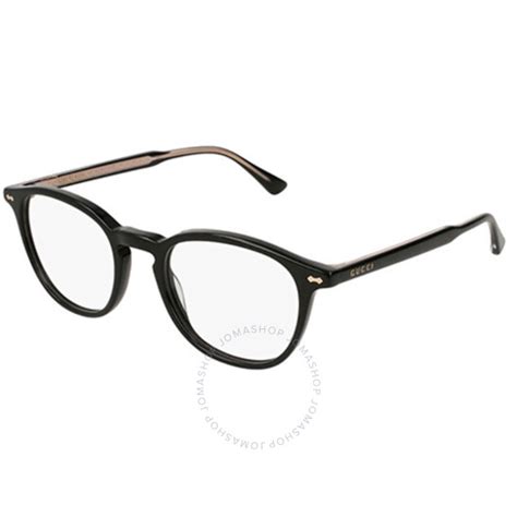 Gucci Unisex Black Rectangular Eyeglass Frames GG0187O